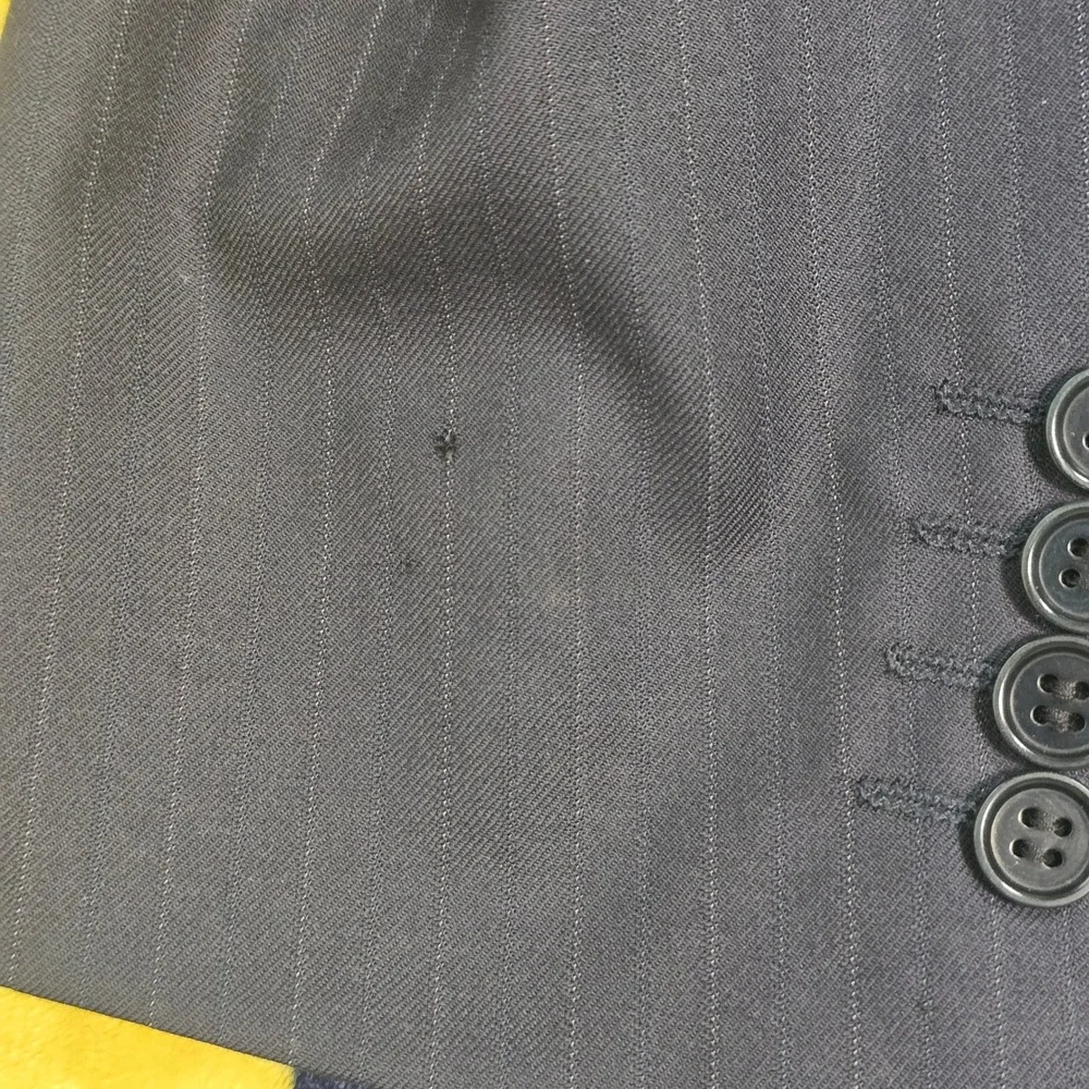 Canali Mens 52R Navy Blue Pinstripe Pure Wool 2 Button Blazer Sport Coat Italy